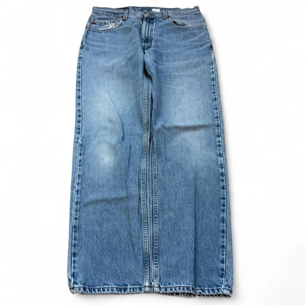 Vintage Levi's 505 Blue Denim Regular Fit Straight Leg Jeans Men's 34x30 Y2K VTG